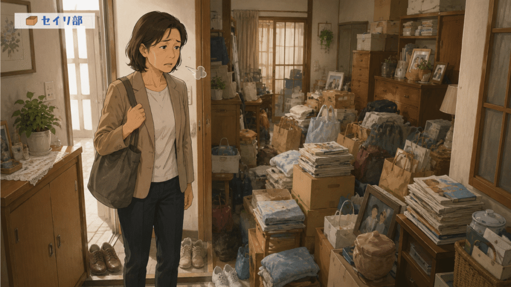 実家にものが多すぎてイライラしている人