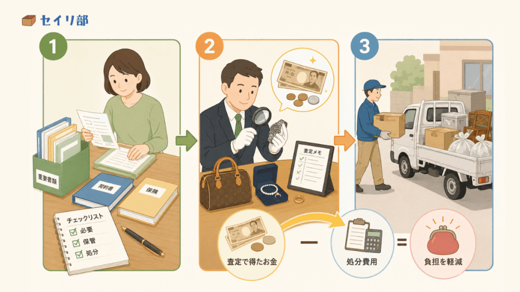 買取の利益で回収費用を相殺する実家の片付け3ステップ