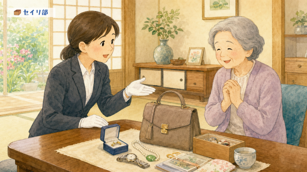 査定員の丁寧な説明に納得する母親