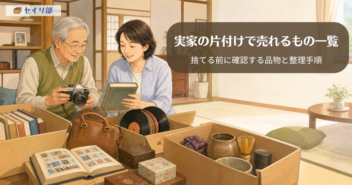 実家の片付けで売れるもの一覧というブログ記事のアイキャッチ画像