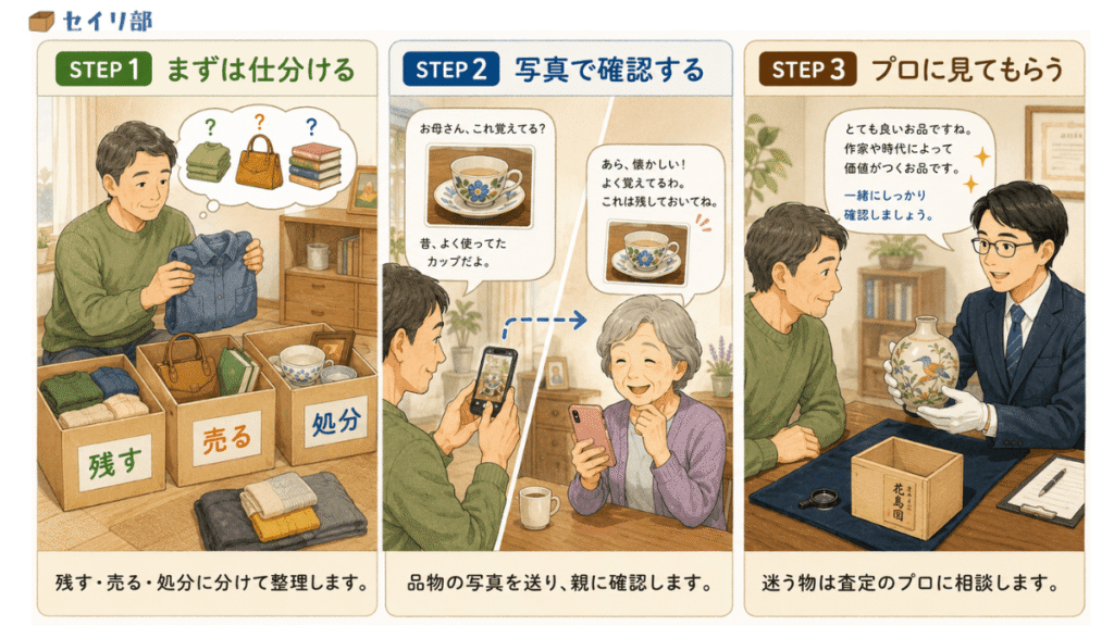 家族と揉めずに実家整理を進める3つの実務ステップ