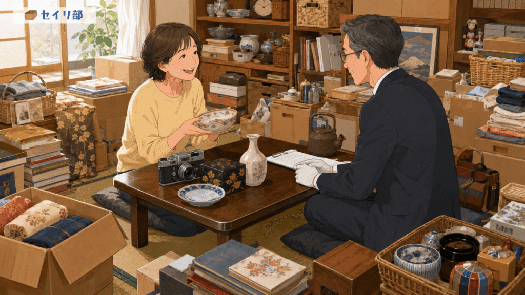 古い品物の価値を確認する買取査定のイメージ
